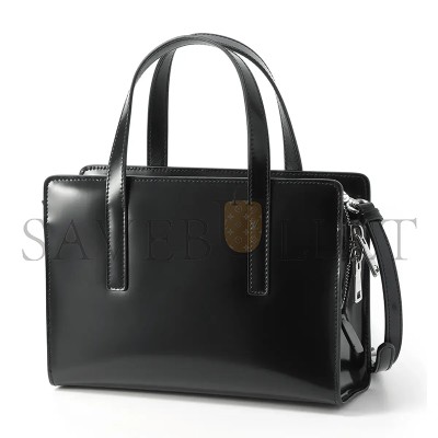 PRADA HANDBAG 2WAY BAG SHOULDER BAG BLACK 1BA357 (22*15*6.5cm)  PRADA HANDBAG 2WAY BAG SHOULDER BAG BLACK 1BA357 (22*15*6.5cm)